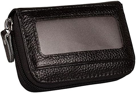 Noedy RFID Blocking Credit Card Holder Compact Wallet Genuine Leather Accordion Purse For Women Men