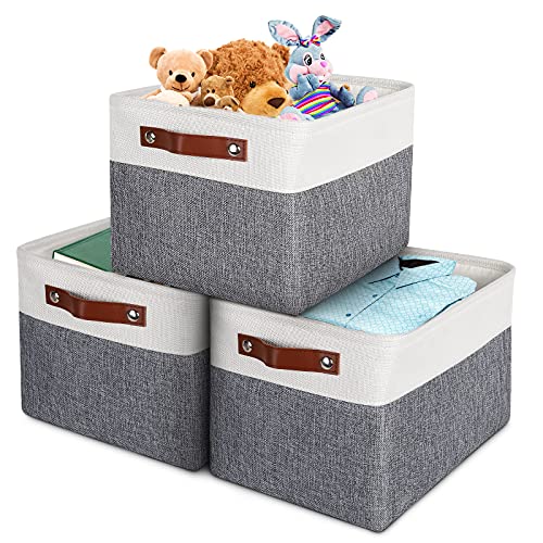 MeCids Storage Bins 3Piece Packs Collapsible Fabric Large Storage