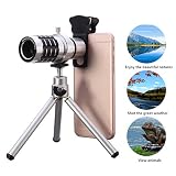 Lente para Móviles con Trípode, Hizek Enfoque Manual Telescopio Kit de Zoom con Soporte del Teléfono Celular para iPhone, Samsung, HUAWEI, Sony y Más