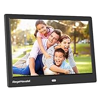 10 Inch Digital Photo Frame, RegeMoudal 1280800 IPS LCD Panel Smart Digital Picture Frame, Remote Control, Wall-Mountable, Portrait and Landscape, Support SD Card USB (Black)
