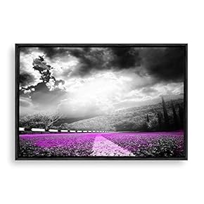 Framed Canvas Wall Art Black and White Scenery Canvas Prints Home Artwork Decoration for Living Room,Bedroom - 16x24 inches