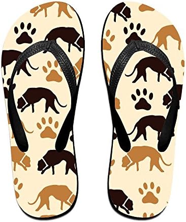 Dog And Footprint Unisex Flip Flops Classic EVA Non-Slip Pool Sandal Holiday Travel Beach Sandals