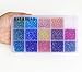 BALABEAD 3mm Transparent Rainbow Seed Beads, Size 8/0 Glass Seed Beads About 7500pcs in Box 15 Colors Assortment, 3mm Round, Hole 1.0mm (500pcs/Color, 15 Colors)