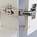 TamBee 175 Degree Hinges Frameless Cabinet Doors Hinges Face Soft Close Wardrobe Door Self Closing Stainless Steel Hydraulic Buffer Dampers for Cupboard Gate,Long Tail(Full Overlay)