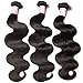 B&F Hair Brazilian Body Wave Hair 3 Bundles 16 18 20inch 100% Unprocessed Virgin Human Hair Weft Extensions Natural Color(100+/-5g)/pc