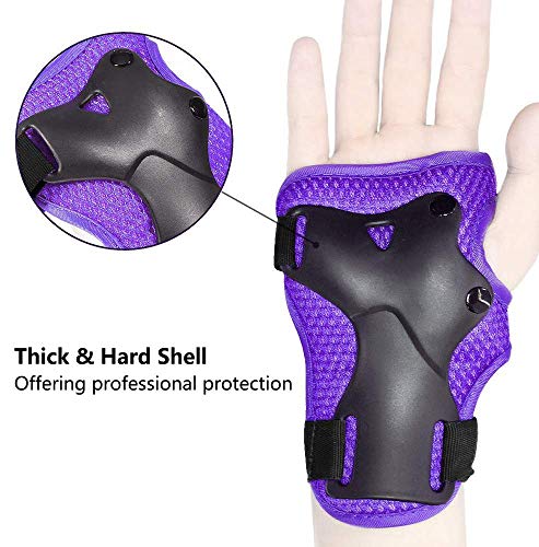 image for AresKo Kids/Youth Protective Gear Set, Kids Knee Pads and Elbow Pads W