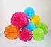 SOOKOO 15 PCS Tissue Paper Pom Poms in 14 Inch, 12 Inch, 10 Inch Assorted Rainbow Colors Paper Flowers Balls for Birthday Wedding Christmas Party and Festival Decorations