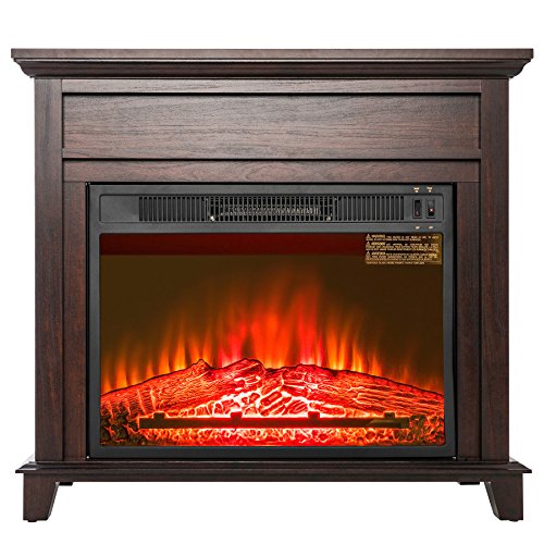 UPC 659257397991, Golden Vantage 32&quot; Freestanding Brown Wood Finish Electric Fireplace Stove Heater