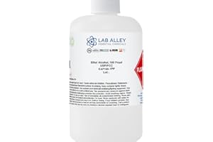 LAB ALLEY Ethanol 190 Proof (95%) USP/FCC Food Grade Alcohol, Kosher - 1 Liter