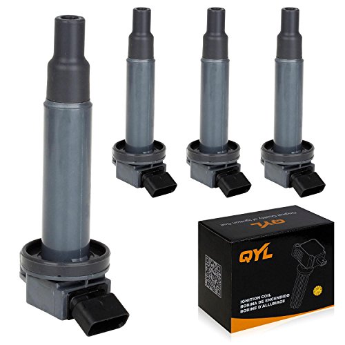 QYL Pack of 4 Ignition Coil for Toyota Camry RAV4 Solara Matrix Highlander Lexus Pontiac Scion UF333 C1330 UF-333(NOT Fit 2009 Toyota Corolla)