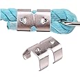 10 Piece Heavy Duty Stainless Steel Double Rope Clamps Fits 0.31-inch(8mm) to 0.47-inch(12mm) twisted or braided ropes
