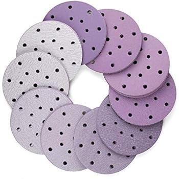 6 Inch 17 Hole Sanding Discs, 100PCS 40 60 80 120 180 220 240 320 400 800 Grit Assorted Professional Sandpaper by LotFancy, Hook and Loop Random Orbital Sander Round Sand Paper