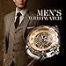 ALPS Men's Classic Luxury Skeleton Mechanical Hand Wind Stainless Steel Automatic Watch