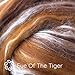 SILK MERINO Fiber for Spinning. Super Soft Combed Top Wool Roving for Hand Spinning, Wet Felting, Nuno Felting, Needle Felting, Soap Making, Paper Making and Embellishments. Eye of The Tiger