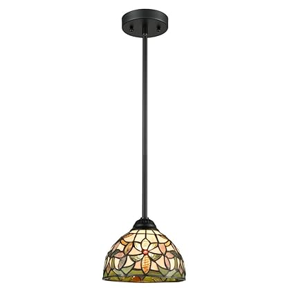 Amazon Com Eul Tiffany Style Mini Pendant Light Art Stained