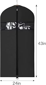 Univivi Garment Bag 43 Inch Set of 5 Clear Foldable 60x109 cm view 2