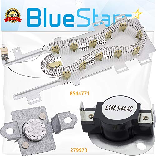 8544771 & 279973 Dryer Heating Element With Dryer Thermal Cut-off Fuse Kit by Blue Stars - Exact Fit for Whirlpool Kenmore Dryer