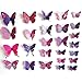 Mudder 3D Butterfly Stickers Wall Stickers for Home, Room Decoration, 24 Pieces (Purple Red)