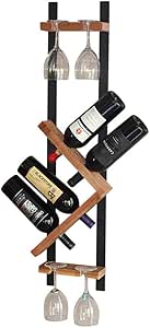 Haodan electronics Botelleros Colgante de Pared de Hierro de Madera