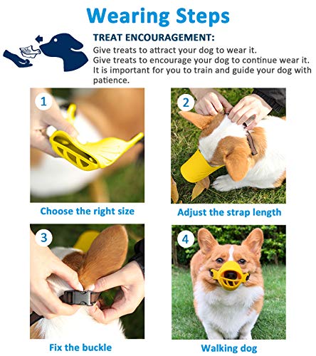 LUCKYPAW Dog Muzzle for Small Dogs Corgi Poodle to Prevent Barking, Biting, and Chewing, Soft Duck Silicone Mouth Cover… - Image 7
