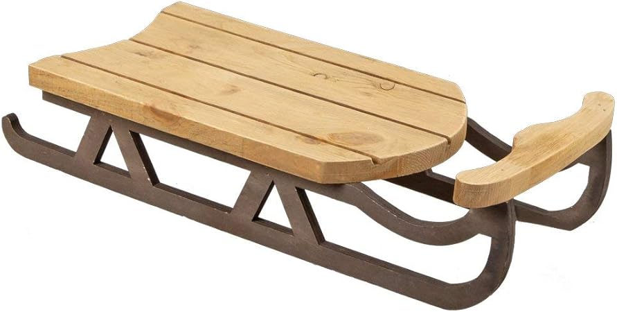 Nostalgie Schlitten Groß | Metall Schlitten Antik Design | Bis 130kg Belastung | Winter Schlitten