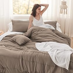 Bedsure Brown Queen Comforter Set - 4 Pieces Pinch