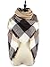 Women's Soft Warm Plaid Chunky Scarf Fall Winter Large Checked Blanket Scarves Wrap Shawl Brown White Plaid
