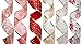 ARCCI Christmas Wired Edge Ribbon, Holiday Party Assorted Organza Swirl Sealing Sheer Glitter Gift Wrapping Ribbon - 36 Yards (6 Rolls x 6yd) 2.5 Inch - Gold/Red