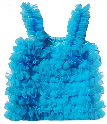 Little Girls Turquoise Ruffle Petti Top, 4-5 Years