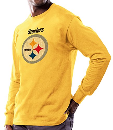Pittsburgh Steelers Majestic NFL Critical Victory Men's Long Sleeve Gold T-Shirt
