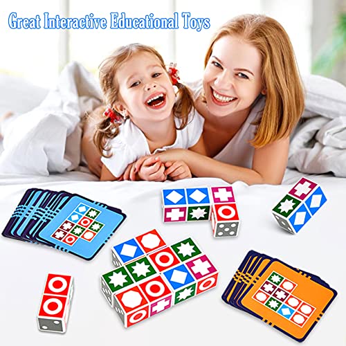Wooden Matching Game Puzzle Games, Match Puzzles Building Cubes Toy