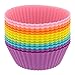 Freshware CB-304SC 12-Pack Silicone Mini Round Reusable Cupcake and Muffin Baking Cup, Six Vibrant Colors