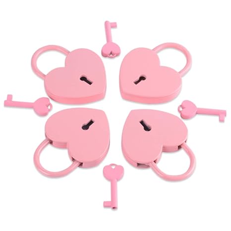Lock Gift Zinc Alloy Heart Shaped Safe Home With Key Couples