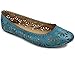 Greatonu Womens Flower Cut Out Flat Ballerina Shoes