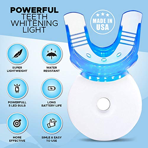 Teeth Whitening Accelerator Light| Teeth Whitening Light with 5 Effective Light Bulbs| Teeth Whitening Kit to Remove Pesky Stains| Teeth Whitener Made in USA| Get White Teeth Faster Than Other Product