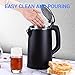 Electric Kettle, CUSIBOX 1.5L Double Wall 100% Stainless Steel Tea Kettle Cool Touch, 1500W Fast Boil Cordless Water Kettle with Auto Shut-Off & Boil Dry Protection