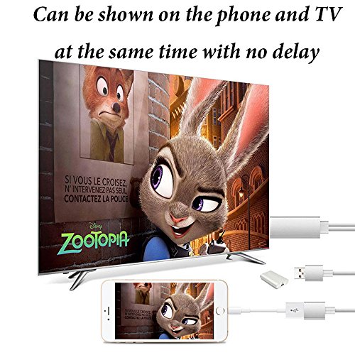 Efanr USB to HDMI Media 1080P HDTV Audio Adapter Cable Universal TV Converter for iPhone 7 7 Plus 6 6S Plus iPad Samsung Galaxy S3 S4 S5 S6 Note 4 5 HTC Andriod Devices (White)