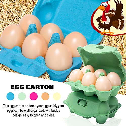 Natural Pulp Egg Cartons Holds Up to 6 Eggs, Reusable Strong Sturdy Material Egg Carton, Perfect