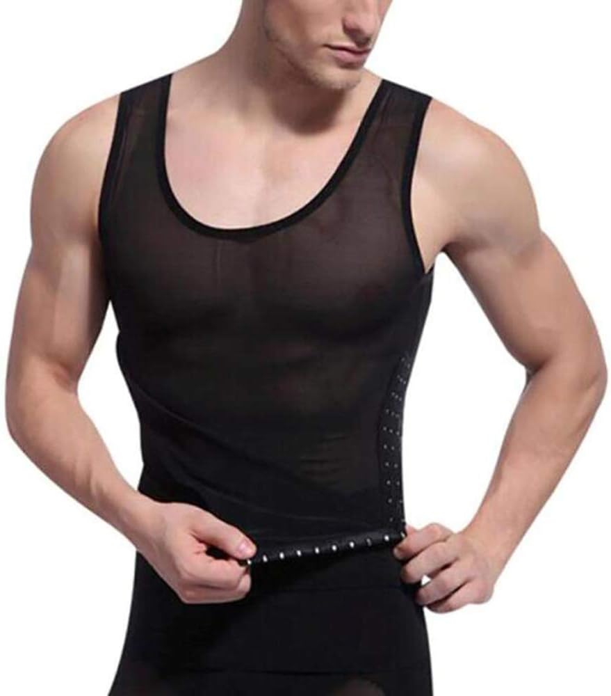 Men Shapewear Compression Vest Lumbar Back Support Abdomen Control Underwear