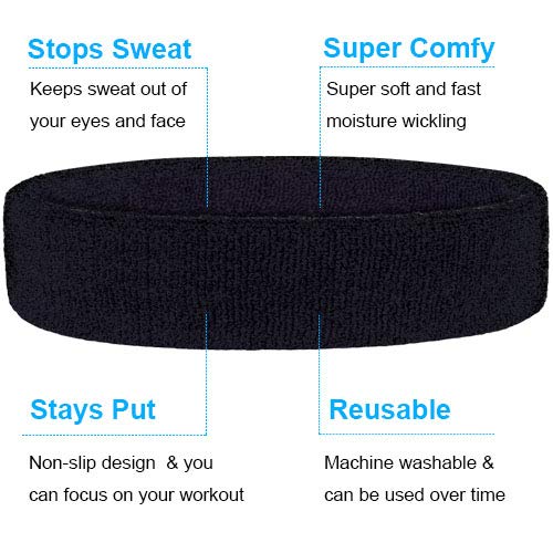 Favofit Wristbands for Women Men Girls Boys for Gym Workout & Yoga, 6 Pack, Super Comfy Sports Sweatbands for Football Baseball Basketball Soccer & Tennis, Sweat Out of Your Eyes & Wrists - Thumbnail 2