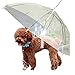Moore Transparent Umbrella with Built-in Leash Pet Dog Puppy Dry Comfortable in Rain
