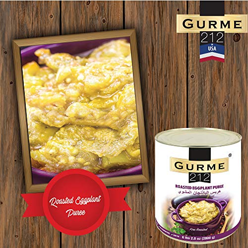 Gurme212 Fire Roasted Eggplant 6.2 lb, No Preservatives, Vegan