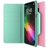 Maxboost Galaxy S8 Plus Wallet Case [Folio Style] [Stand Feature] Samsung Galaxy S8+ / s8 Plus Card Case (2017) [Pink/Green] Premium Protective PU Leather Flip Cover w/Card Slot Side Pocket Magnetic