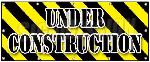 Amazon Com Under Construction Banner Sign Workers Construction