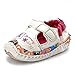 Lidiano Baby Toddler Sewing PU Leather Hook & Loop Cartoon Non-slip Sandals (12-18 Months, White)