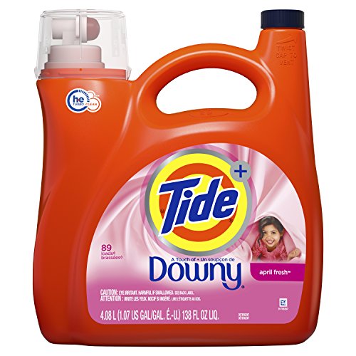 Tide Plus Downy, April Fresh Scent, HE Turbo Clean Liquid Laundry Detergent, 4.08 L, 89 Loads
