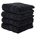 Qute Home 4-Piece Hand Towels Set, 100% Turkish Cotton Premium Quality Towels for Bathroom, Quick Dry Soft and Absorbent Turkish Towel, Set Includes 4 Hand Towels (Black)