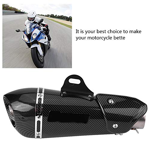 Cuque Moto Exhaust Tailpipe Motorcycle Carbon Fiber Style Universal 51mm Slip on Exhaust Muffler Rear Pipe Tailpipe Motobike Stainless Steel Modified Exhaust System Vent Piping