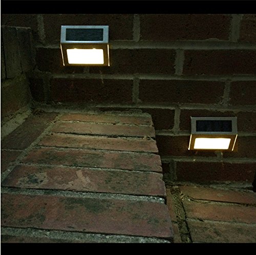 [White Light] Solar Lights for steps decks pathway yard stairs fences, LED lamp, outdoor waterproof, 6 Pack - Thumbnail 4