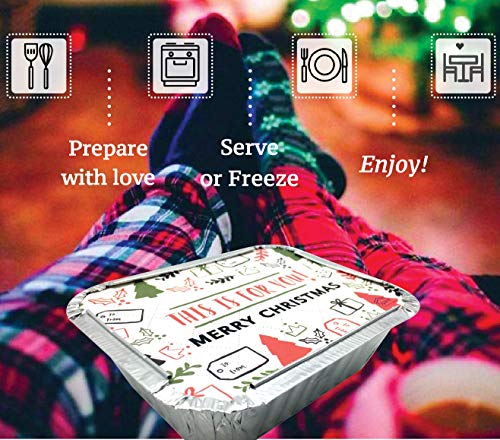 45 Pack - Small 1LB - Christmas Cookies Containers - Christmas Treat Foil Containers - Cookie Gift Boxes/For Gift Giving - Holiday Treat Boxes - Aluminum Pans with Lids -5.9''x4.7''x1.9'' SMALL SIZE - Thumbnail 5